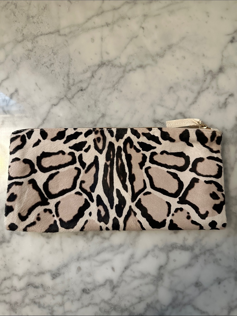 New Clare V Leopard Print Foldover Clutch calfhair
